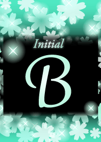 【B】イニシャル❤️お花-ミント×黒-