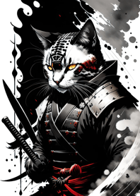 水墨猫武士 b24815