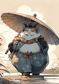 浮世繪-散步的胖貓❤療癒您的心26
