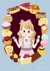 Sweets and cute girl