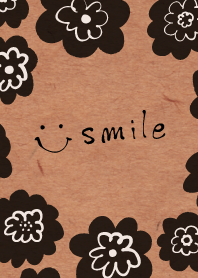 Kraft black smile with flower patterns2