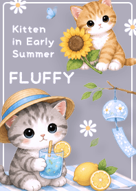 purple Cute Kitten of Early Summer