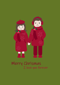 散歩に行きましょう˙クリスマス(抹茶色)
