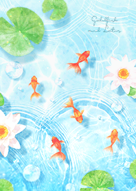 Healing goldfish and water lilies - 02