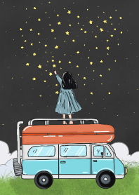 女孩觸碰百萬顆星星