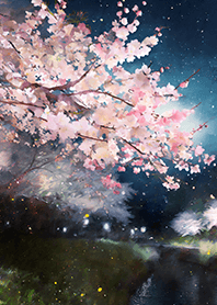 Beautiful night cherry blossoms#690