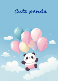 happy panda in the blue ksy
