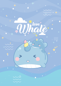 Whale Unicorn Undersea Blue