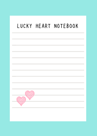 LUCKY HEART NOTEBOOKj-BLUE GREEN