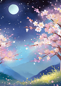 Beautiful night cherry blossoms#2