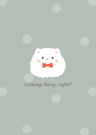 Pomeranian and ribbon -green- 2 RD