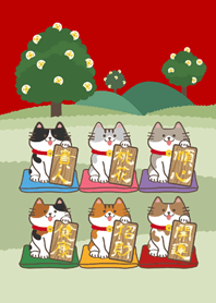 森林裡的招財貓！(紅色)