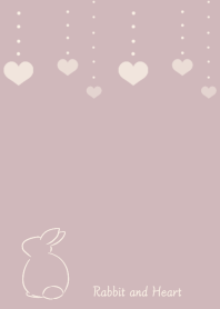 Rabbit and Heart -smoky pink-