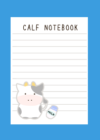 CALF NOTEBOOK-BLUE-YELLOW
