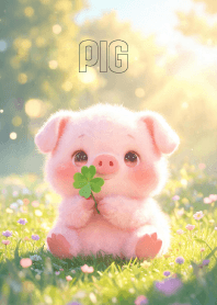Cute Pig & Clover Leaf