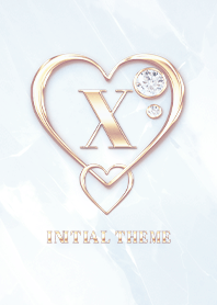 [ X ] Heart Charm & Initial  - Blue G