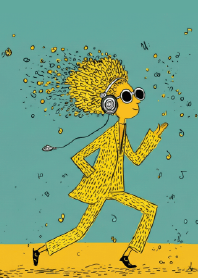 Teal & Gold Abstract Groove