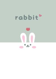 うさぎ.チューリップ[くすみグリーン]