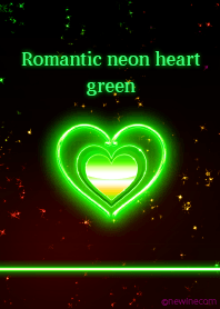 Romantic neon heart green