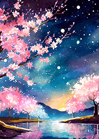 Beautiful night cherry blossoms#960