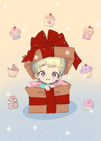 My little boy and cupcake