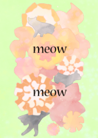 花と黒猫(やわらか)