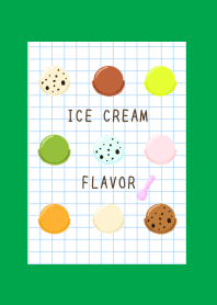 ICE CREAM FLAVOR GRAPH PAPER/GREEN