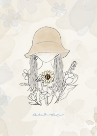 summer girl with flowers