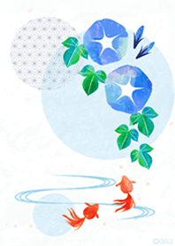 morning glory and goldfish