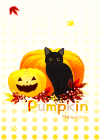 Black cat with Pumpkin (Autumn)