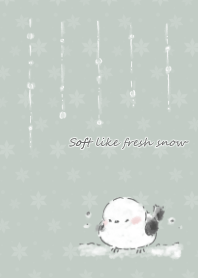 シマエナガと雪の日 グリーン
