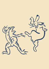 鳥獣戯画 <筆描き> 兎伽羅式