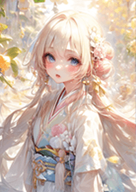 golden platycodon girl heart