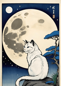 Cat under the Moon 76E6Ab