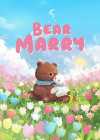 lovely marry bear in garden