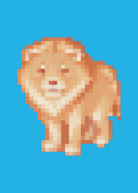 Lion Pixel Art Theme  Blue 04