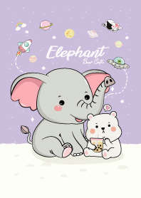 Elephant and Bear On Space Purple