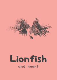 Lionfish & heart Deep shell pink
