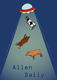 外星人與牛(深藍色)