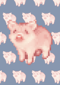 돼지 패턴 픽셀 아트 테마 베이지 05