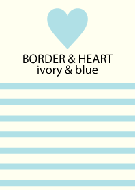 BORDER & HEART-ivory&blue-
