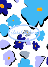 floral pattern(skyblue&navy)