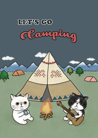 meow camping / dark steel blue