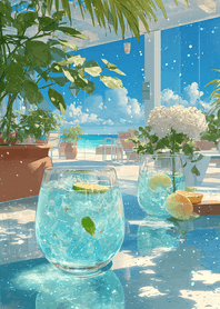粉紅 海風藍色蘇打時光
