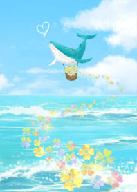 Flying whale carrying happiness 8