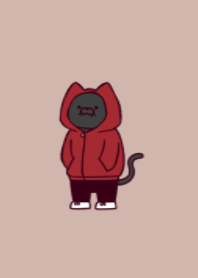 Hoodie black cat.(dusty colors2-01)
