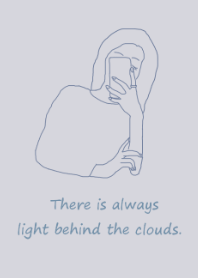 selfie girl =dusty blue=