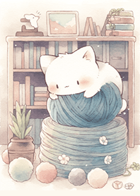 Cat on Yarn
