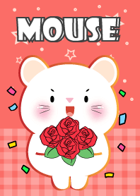 White Mouse Love Red Color Theme