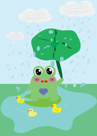 Little frog is happy.